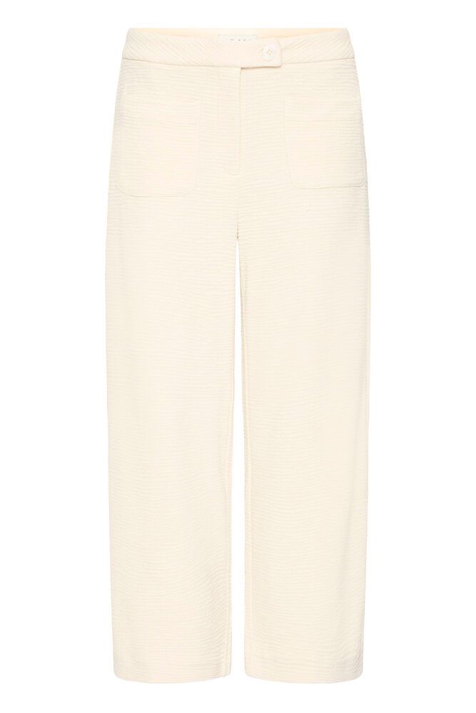 ICHI Kate Lumina Textured Pants - Cream
