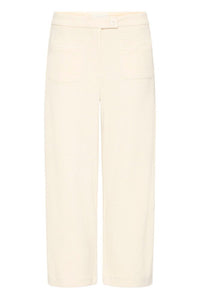 ICHI Kate Lumina Textured Pants - Cream