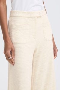 ICHI Kate Lumina Textured Pants - Cream