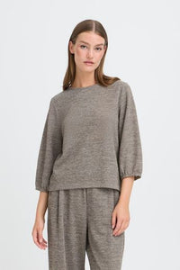 ICHI Danice 3/4 Sleeve Top - Gold