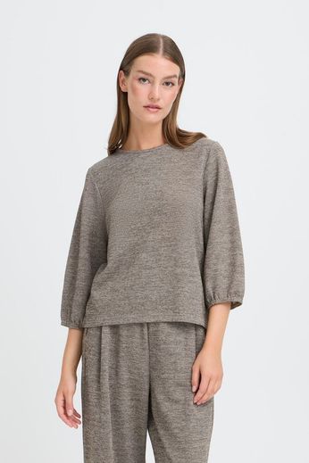 ICHI Danice 3/4 Sleeve Top - Gold