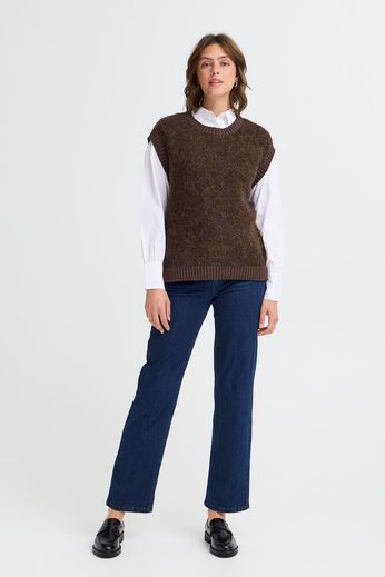 FRANSA Vanna Sleeveless Top - Chocolate