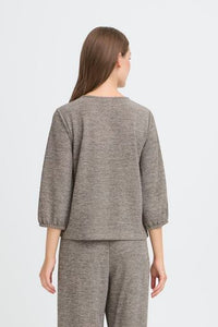 ICHI Danice 3/4 Sleeve Top - Gold