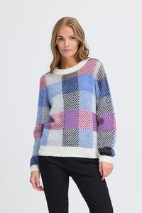 ICHI Mecks Patterned Jumper - Blue