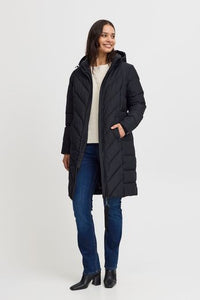 FRANSA Maise Long Coat - Black