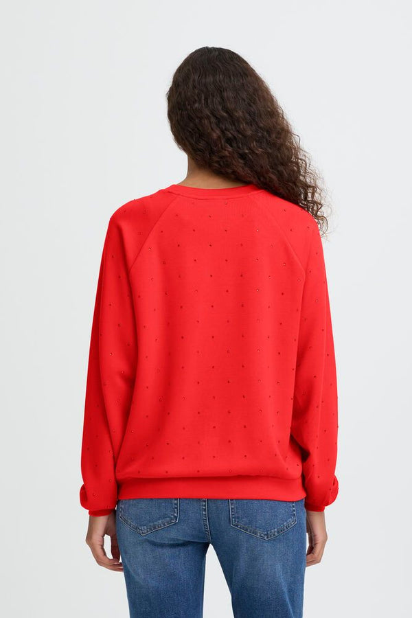 ICHI Long Sleeve Top - Red