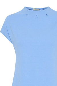 FRANSA Short Sleeve Top - Azure Blue