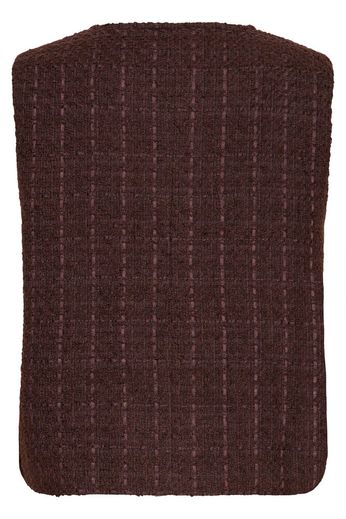 FRANSA Odette Woven Waistcoat - Fudge Red