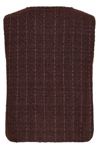 FRANSA Odette Woven Waistcoat - Fudge Red