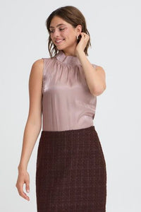 FRANSA Odette Woven Skirt - Fudge Red
