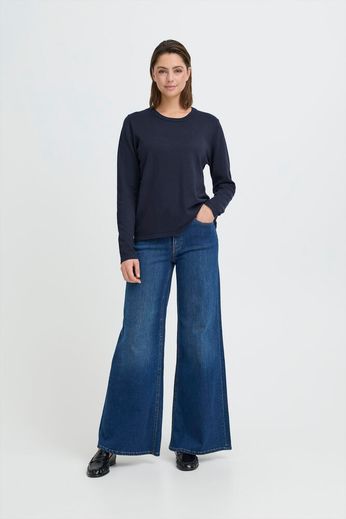 ICHI O-Neck Jumper - Navy