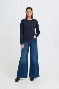 ICHI O-Neck Jumper - Navy