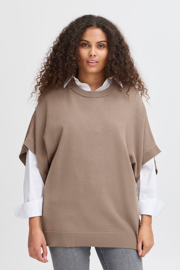 FRANSA Sally Side Button Top - Natural