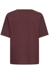 FRANSA Lilianna Cotton Tiger T-shirt - Burgundy