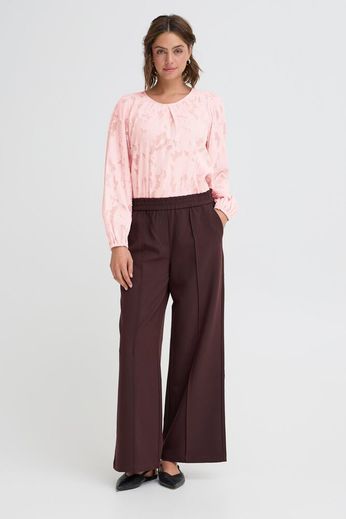 FRANSA Mera Textured Blouse - Blush