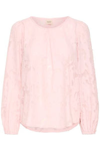 FRANSA Mera Textured Blouse - Blush