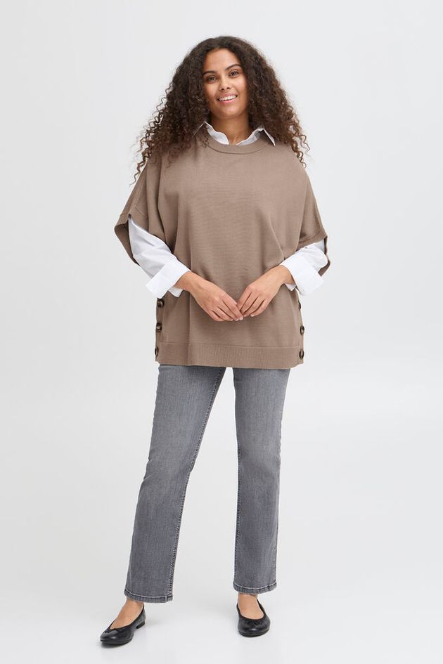 FRANSA Sally Side Button Top - Natural