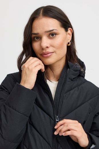 FRANSA Maise Long Coat - Black