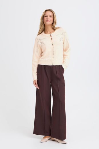 FRANSA Kenfra Embellished Cardigan - Cream