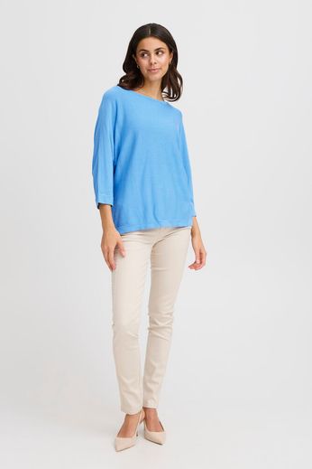 FRANSA Clia Round Neck Jumper - Azure Blue