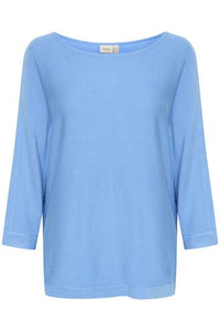 FRANSA Clia Round Neck Jumper - Azure Blue