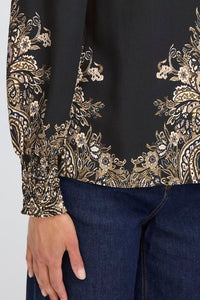 FRANSA Adara Paisley Print Blouse - Black