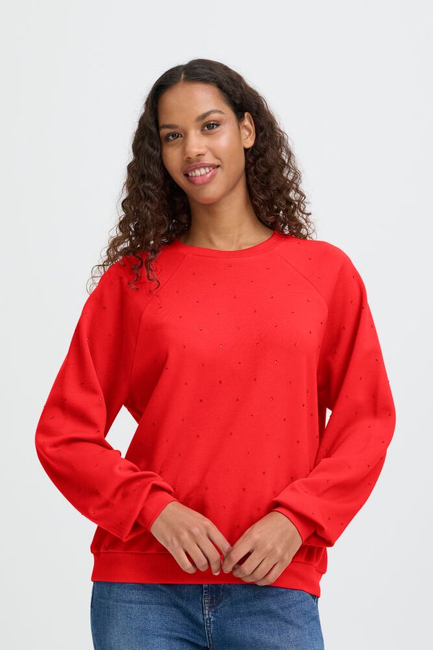 ICHI Long Sleeve Top - Red