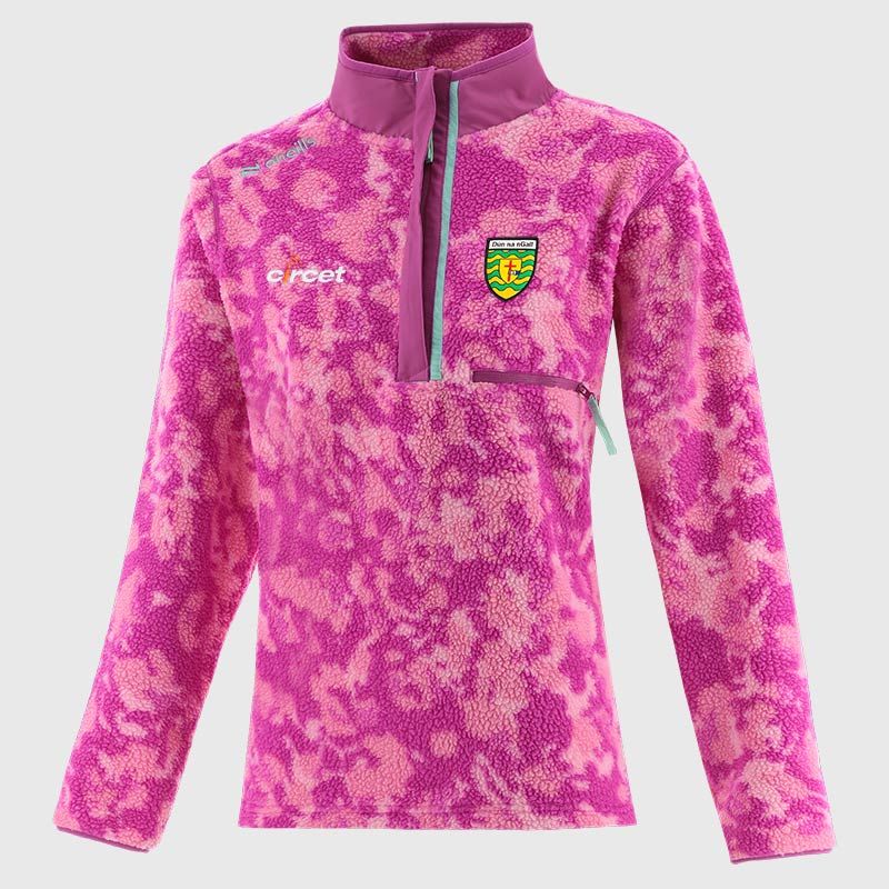 O'NEILLS Donegal GAA Women's Imperium Sherpa Half Zip Fleece Top - Rose