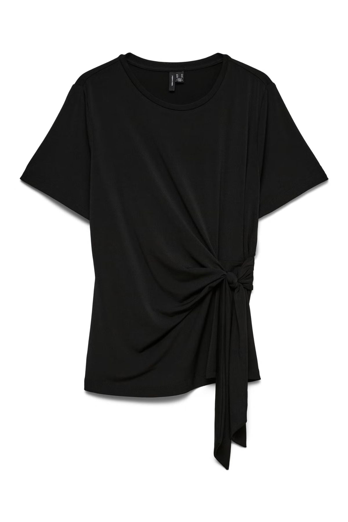 VERO MODA Jill Side Tie T-Shirt - Black