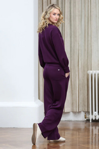 RELAX & RENEW Juno Wide Leg Joggers - Plum