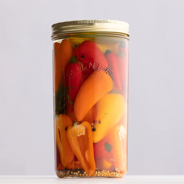 KILNER Glass Wide Mouth Tall Preserve Jar 1 Litre