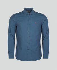 MAGEE Kippure Brush Cotton Shirt -  Denim Blue