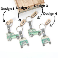 LANGS Landy Shaped Wood Keyring Dad/Grandad 1Pc