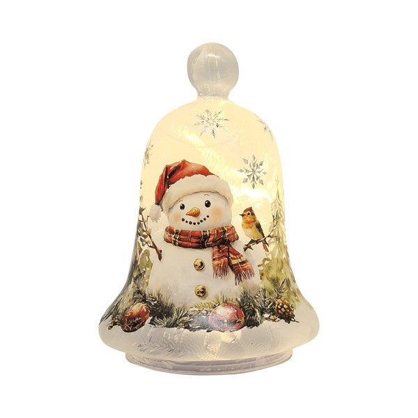 STRAITS LED Teardrop Glass Snowman - 15cm