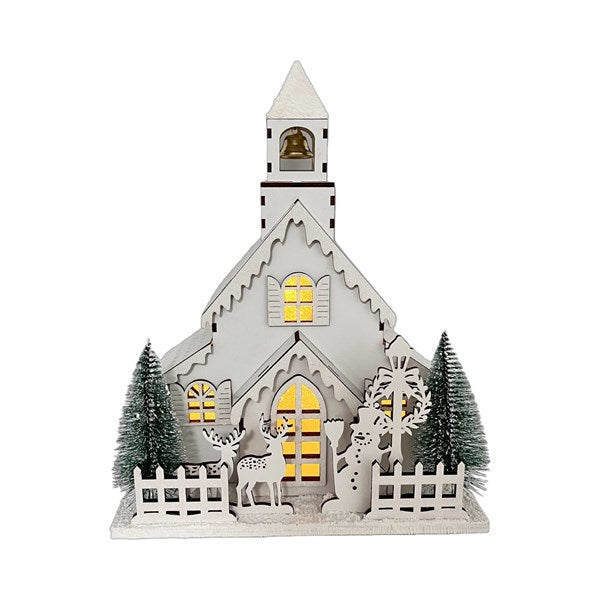 STRAITS Wooden LED Christmas Church 24x30cm