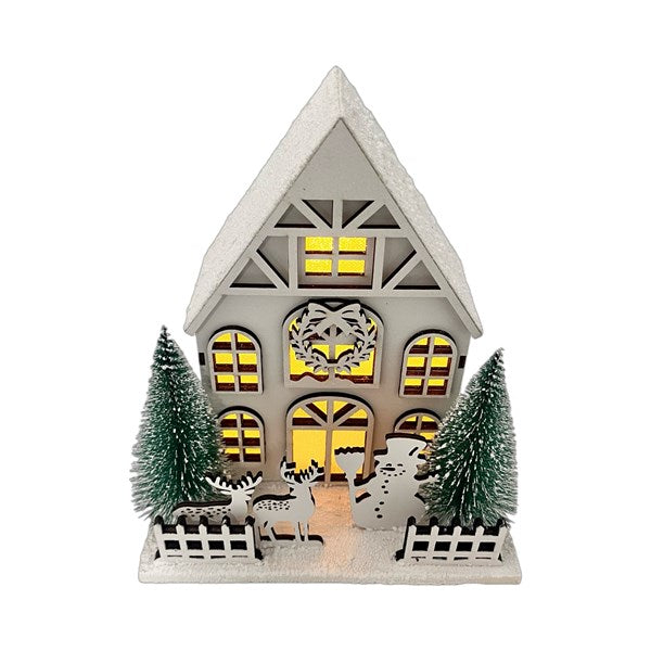STRAITS Wooden LED Christmas House 17x20cm