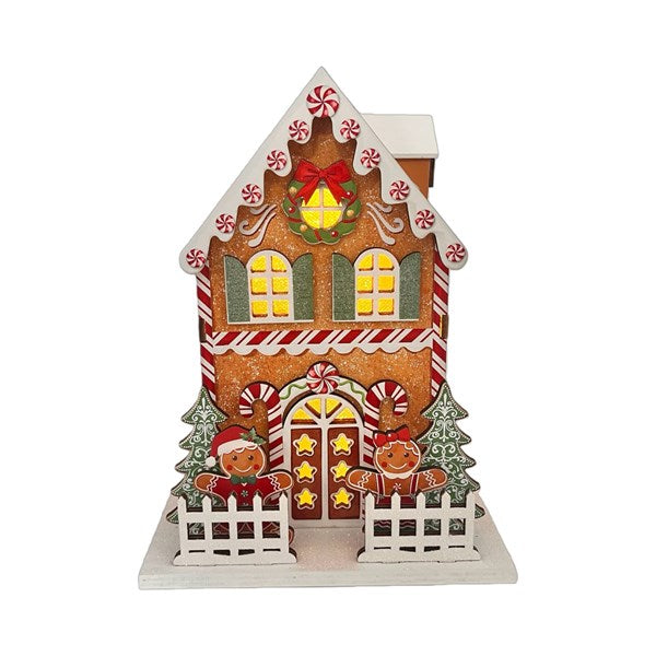 STRAITS Wooden LED Gingerbread House 15x20cm