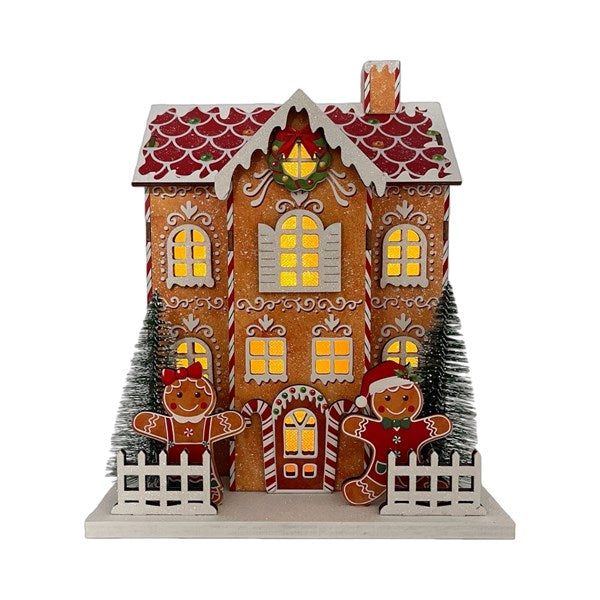 STRAITS Wooden LED Gingerbread House 20x24cm