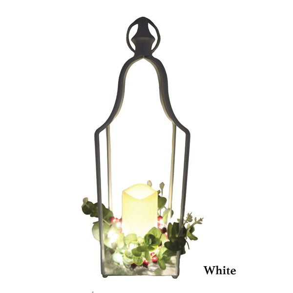 STRAITS LED Christmas Cage Lantern 15x47cm - White