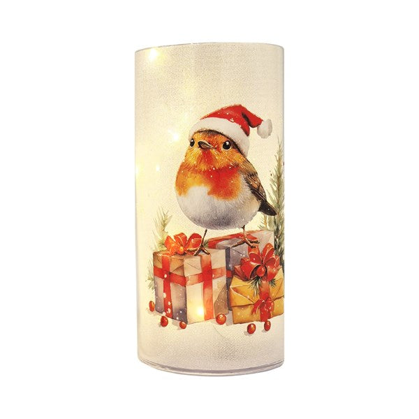 STRAITS LED Robin Glitter Column - 18cm