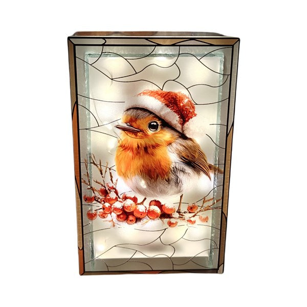 STRAITS LED Robin Stained Glass - 21cm
