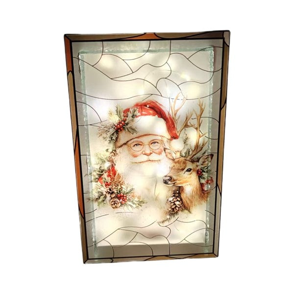 STRAITS LED Santa Stained Glass - 21cm