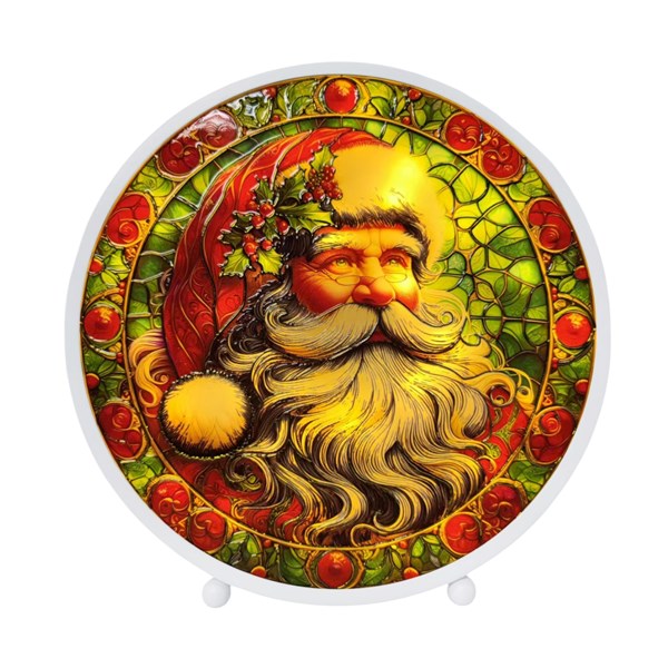 STRAITS LED Stained Glass Santa 22x23cm