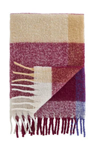 CATHERINE LANSFIELD Faux Mohair Check Blanket Throw