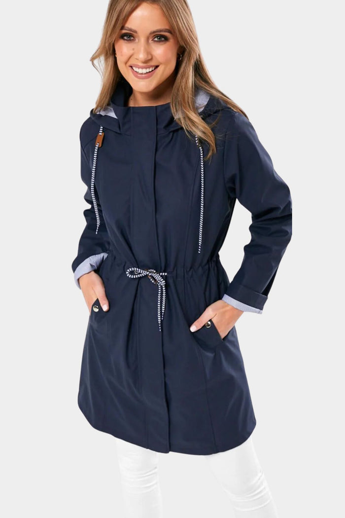 MARC ANGELO Longline Raincoat - Navy