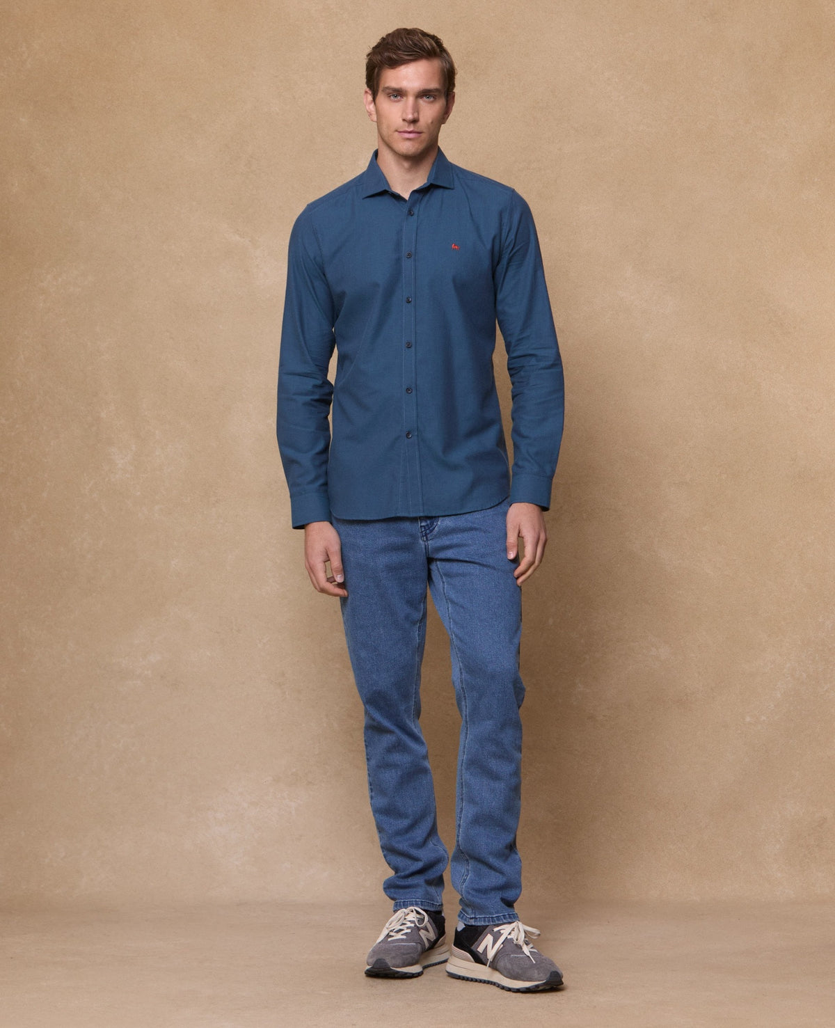 MAGEE Kippure Brush Cotton Shirt -  Denim Blue