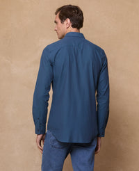 MAGEE Kippure Brush Cotton Shirt -  Denim Blue