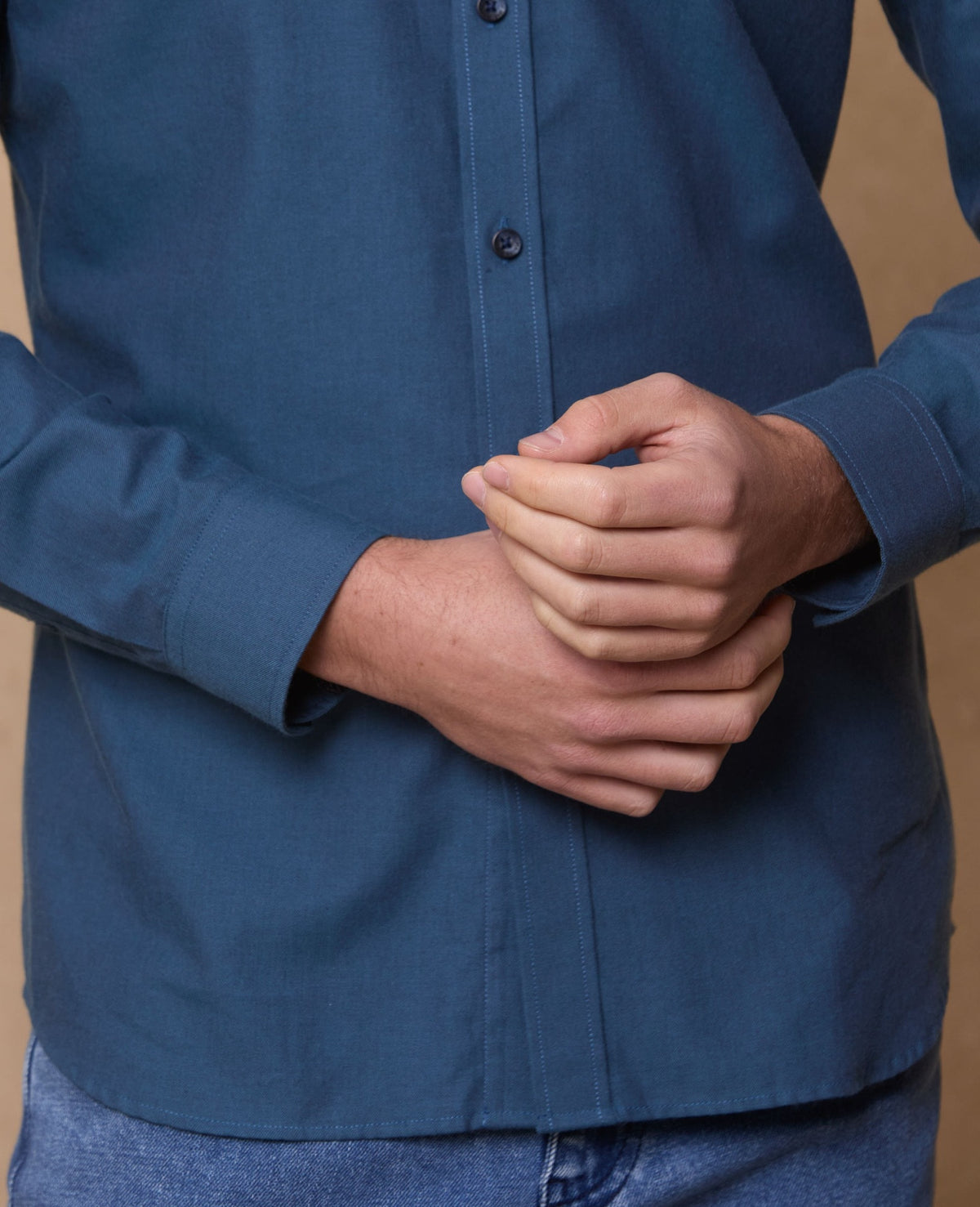 MAGEE Kippure Brush Cotton Shirt -  Denim Blue