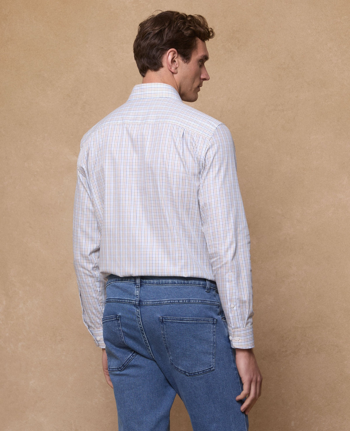 MAGEE Nephin Cotton Shirt - Blue Tattersalls