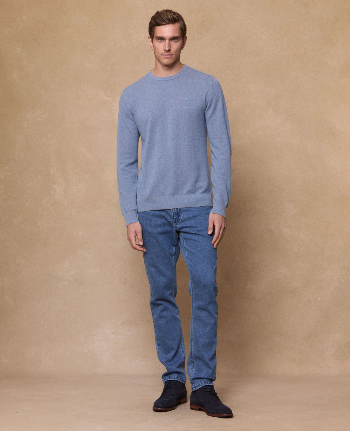 MAGEE Charlie Micro Crew Jumper - Sky Blue